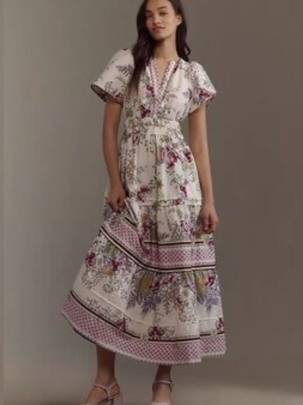 New Anthropologie Somerset Pink Multicolor Floral Dress Size Large